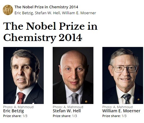 2014年诺贝尔化学奖得主：Eric Betzig、Stefan W. Hell、William E. Moerner